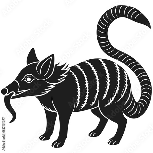 Numbat marsupial vector illustration with iconic striped back