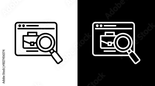 Searching White Icon Set Vector 