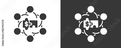 Team Building Icon Set Vector Collection Isolated In Black And White