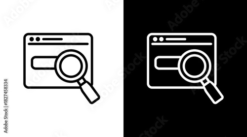 Search White Icon Set Vector 