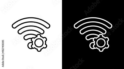 Wifi White Icon Set Vector 