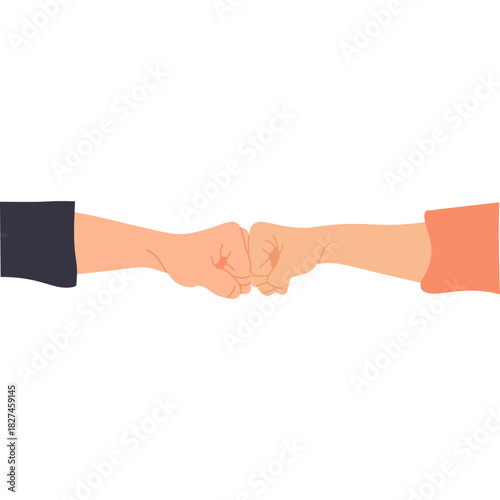 Wallpaper Mural Illustration of Two People Fist Bumping Torontodigital.ca