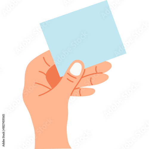 Hand Holding Up a Sticky Note Card