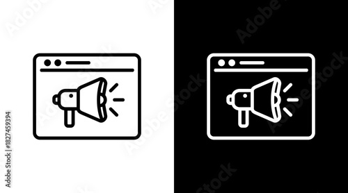 Digital Marketing White Icon Set Vector 