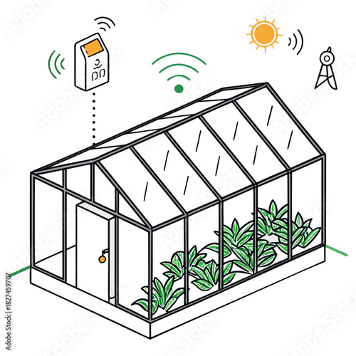 Smart greenhouse technology with wireless sensors controlling environmental conditions for optimal plant growth and monitoring
