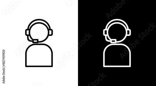 Customer Service White Icon Set Vector 