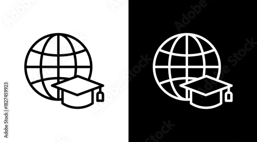 Elearning White Icon Set Vector 