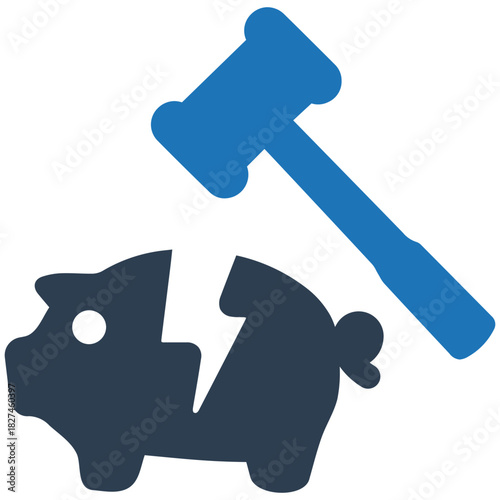 Financial Demise: A visual narrative of financial ruin, portraying the shattering of a savings symbol. It evokes the gravity of economic downfall and the fragility of financial security.