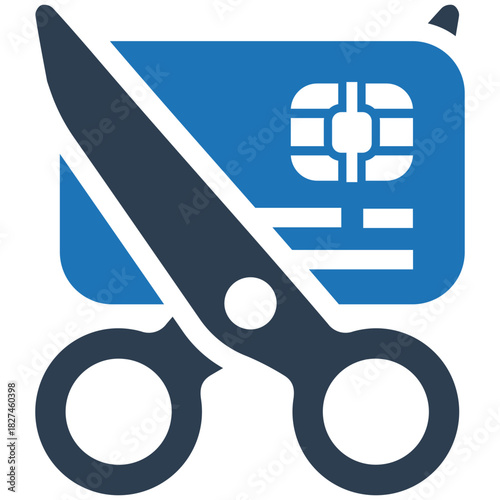 Cutting Credit: A symbolic depiction of financial prudence as a scissor meticulously severs a credit card, the universal sign of cutting off debt.