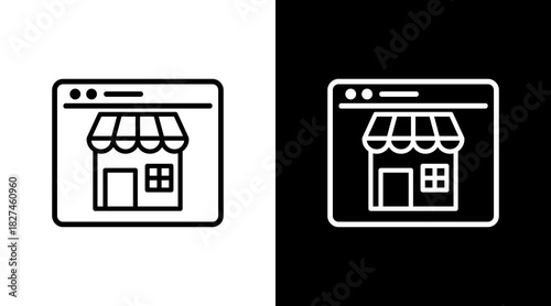 Shopping White Icon Set Vector 
