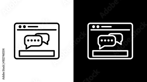 Web Chat White Icon Set Vector 