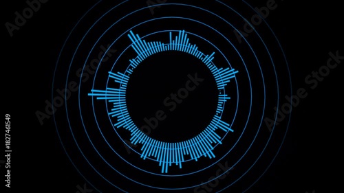 Radio wave signal animation, target location symbol icon and location target area