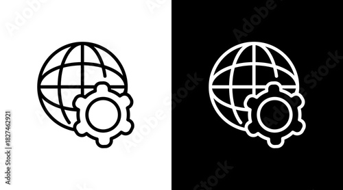 Setting White Icon Set Vector 