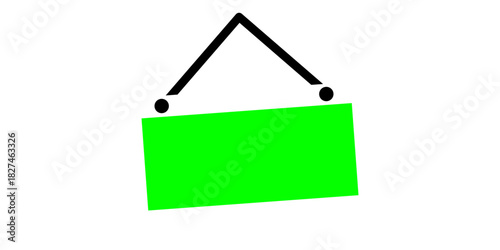 Hanging Signboard Template Mockup with Green Screen Area