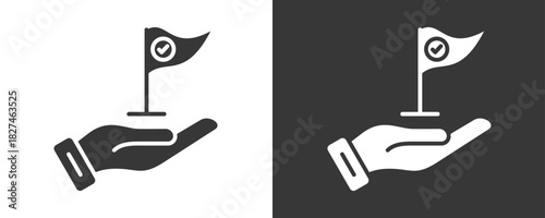 Milestone Icon Set Vector Collection Isolated In Black And White