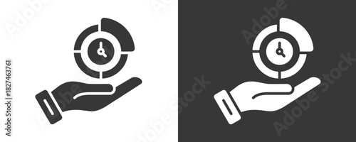 Time Allocation Icon Set Vector Collection Isolated In Black And White