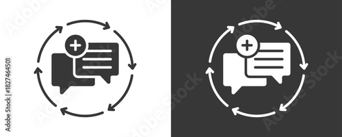 Feedback Loop Icon Set Vector Collection Isolated In Black And White