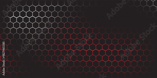 Abstract Vector Hexagon Shape Geometric Retrowave Technology Sci-Fi Texture Isolated on Light Background