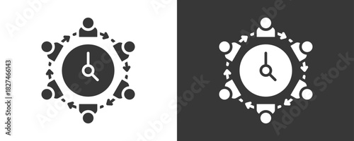 Delegation Icon Set Vector Collection Isolated In Black And White