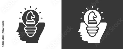 Strategic Thinking Icon Set Vector Collection Isolated In Black And White