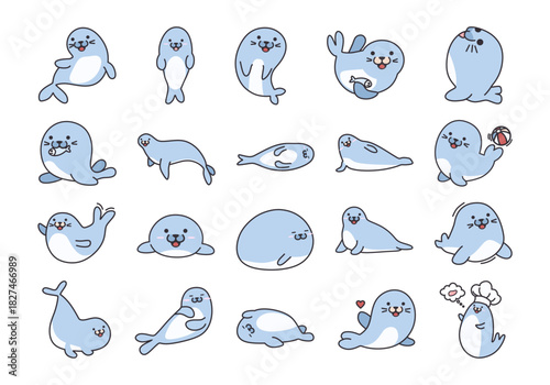 Cute Cartoon Seal Illustration Element
