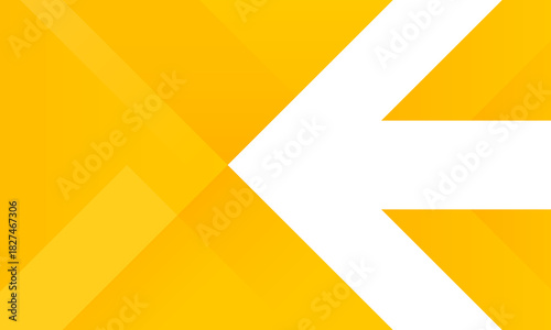 Abstract Yellow and Gold Background with Big White Left Arrow. Vector illustration.