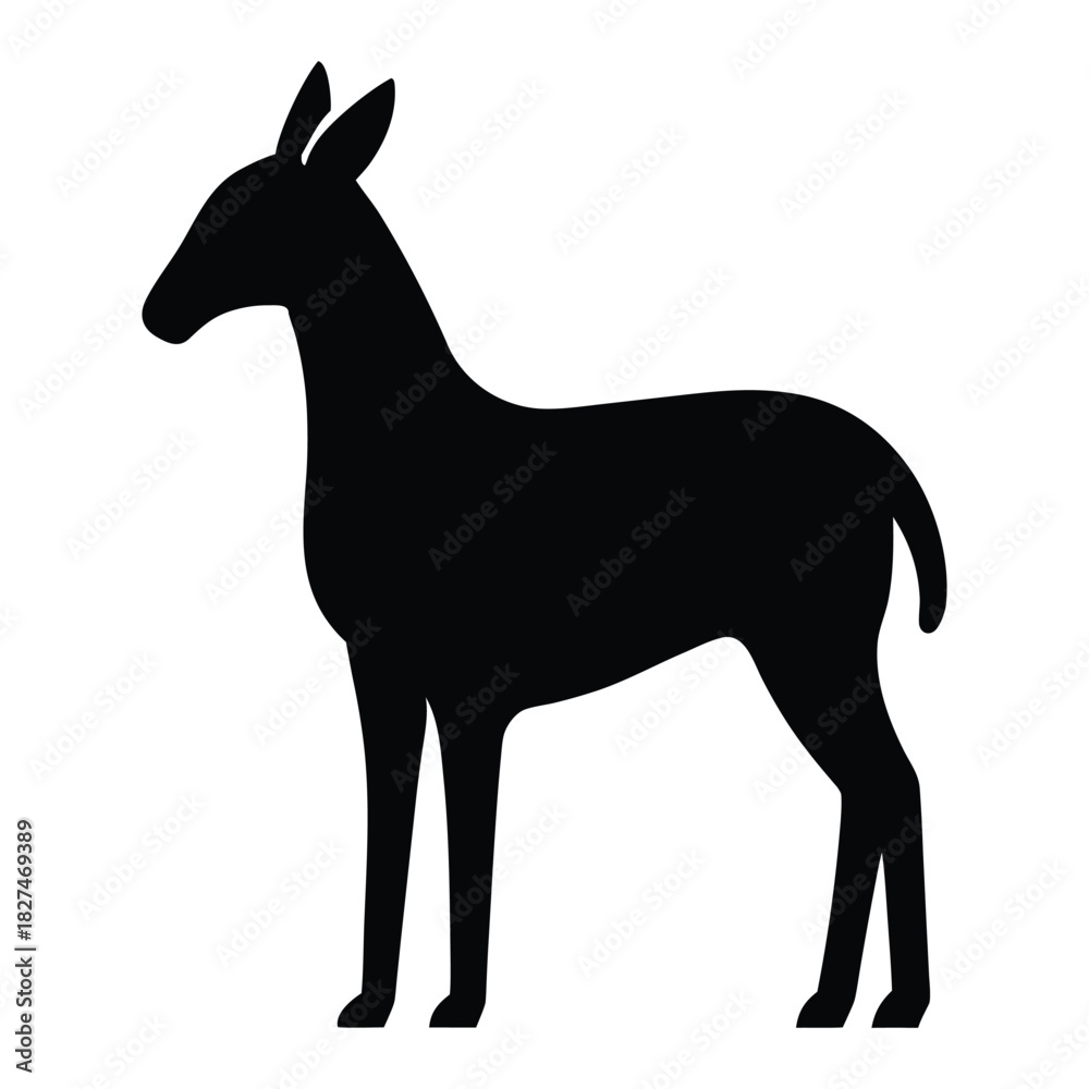 Obraz premium Simple minimalist animal silhouette illustration isolated on white background