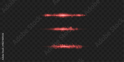 Bright red streaks sweep horizontally with subtle fiery reflections. Their glowing motion creates a strong sense of speed. A vivid luminous detail ideal for energetic visuals.