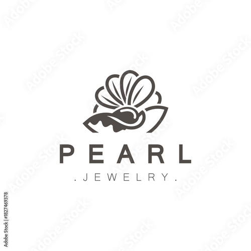 Pearl Shell or jewelry logo elegant and luxury beauty and fashion
