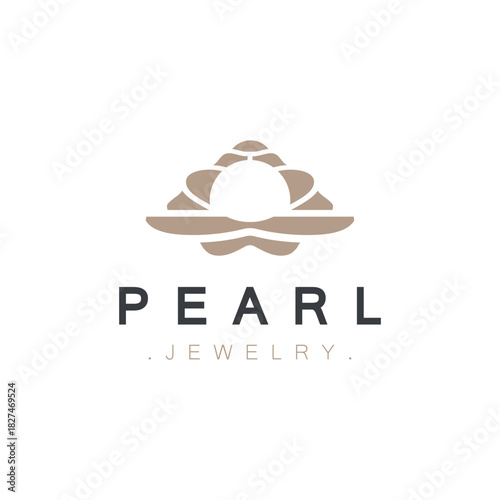 Pearl Shell or jewelry logo elegant and luxury beauty and fashion