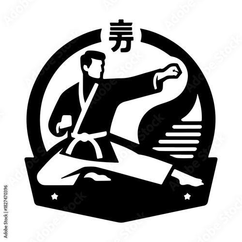 Karate Master in Action: A Powerful Martial Arts Pose.