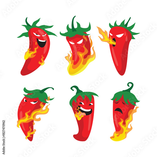 Chilli stock vector design. Chilli illustration with various styles.