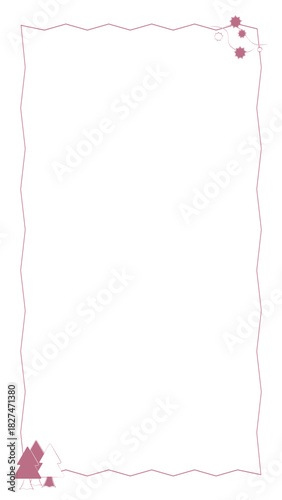 Vertical pink pollen themed zigzag frame with copy space