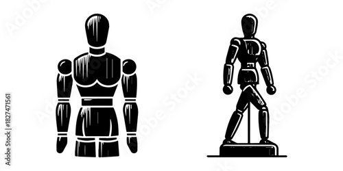 Artistic Wooden Mannequin Poses for Drawing and Artistic Study.