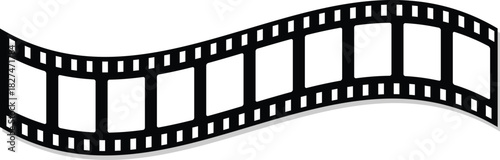 Old grunge movie film long strip set, vintage filmstrip roll frame, vector photo background. Video or movie filmstrip overlay, cinema or photograph camera long film strips collection in flat and line