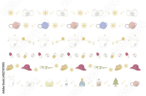 Pastel allergy prevention item border lines