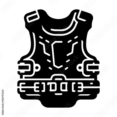 Protective Armor Vest Silhouette: Tactical Gear Illustration.