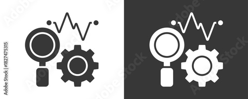Analysis Icon Set Vector Collection Isolated In Black And White