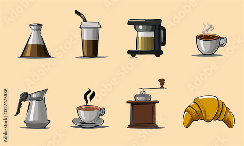 set of coffee cups