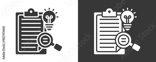 Research Icon Set Vector Collection Isolated In Black And White
