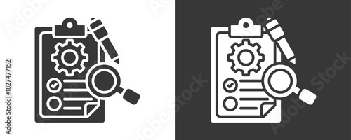Inspection Icon Set Vector Collection Isolated In Black And White