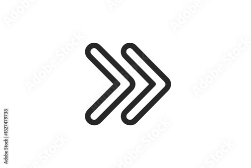 Double right chevron symbol for fast forward and next track navigation