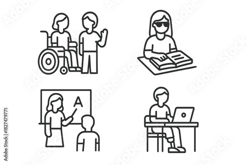 Inclusive education and accessibility featuring students with disabilities and diverse learning environments