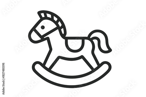 Classic children's wooden rocking horse toy symbolizing childhood and play