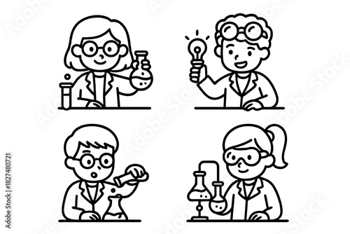 Young scientists conducting chemistry experiments and making discoveries