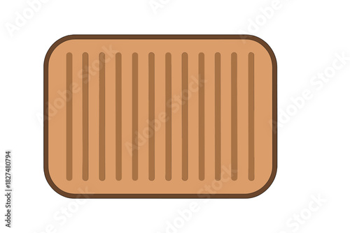 Rectangular brown biscuit with vertical ridges isolated on a white background