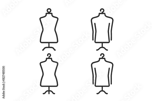 Outline tailor mannequins and dress forms used for fashion and clothing display