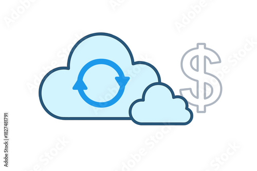 Cloud computing data synchronization and financial cost management