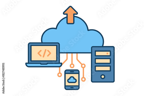 Networked devices connecting to a central cloud server for data storage and processing