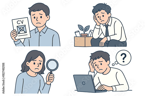 Job search difficulties and career stress featuring rejection, unemployment, and uncertainty